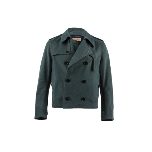 Short Trench - Whipcord - Peacock blue color