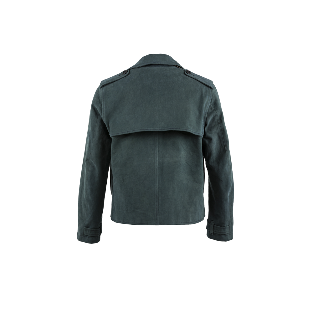 Short Trench - Whipcord - Peacock blue color