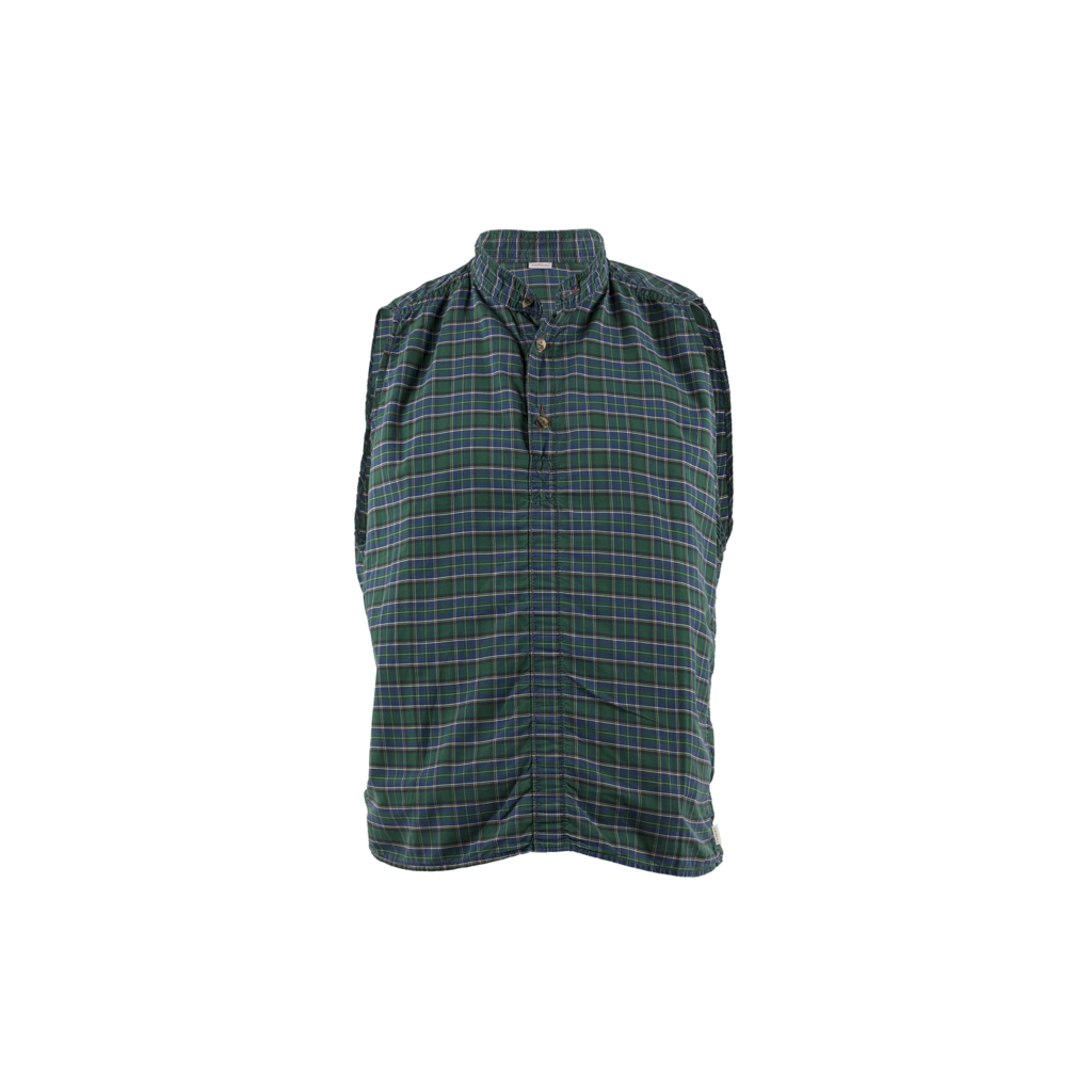 Chemise Sans Manches - Popeline de coton - Couleurs bleu et vert