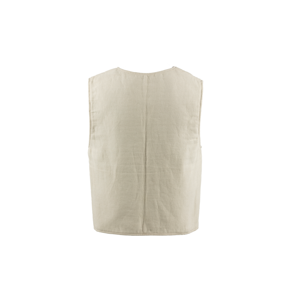 Gilet à Bandes - Vintage - Gabardine de coton - Couleur écru