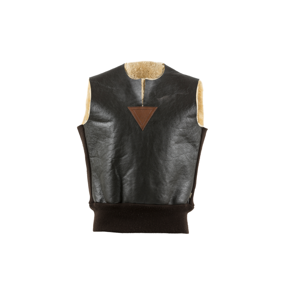 Sleeveless Jumper - Vintage - Varnished shearling - Champagne color