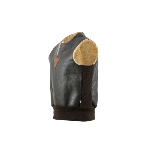 Sleeveless Jumper - Vintage - Varnished shearling - Champagne color