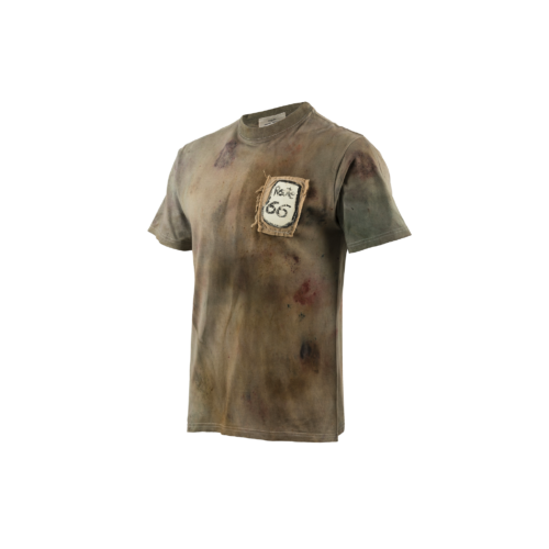 Road 66 T-shirt - Vintage - Combed cotton jersey - Tie and dye color