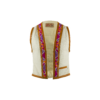 Veste Sans Manches - Vintage - Coton et cuir glacé - Couleur écru