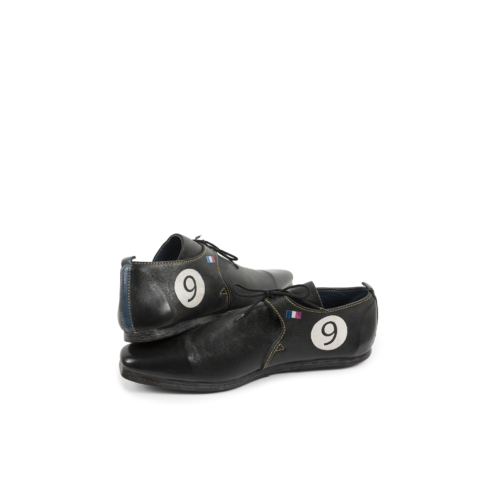 Painted Dress Shoes - Vintage - Glossy leather - Black color