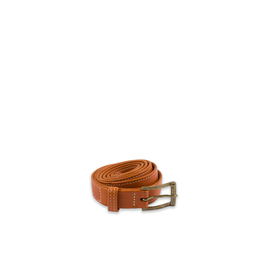 Ceinture Pilote - Vintage - Cuir glacé - Couleur orange