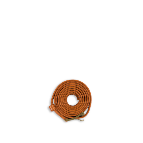 Pilot Belt - Vintage - Glossy leather - Orange color