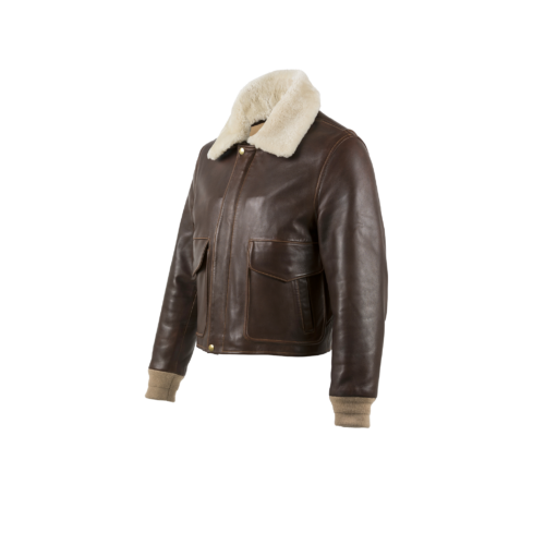 USAAF without Rib - Glossy leather - Dark brown color