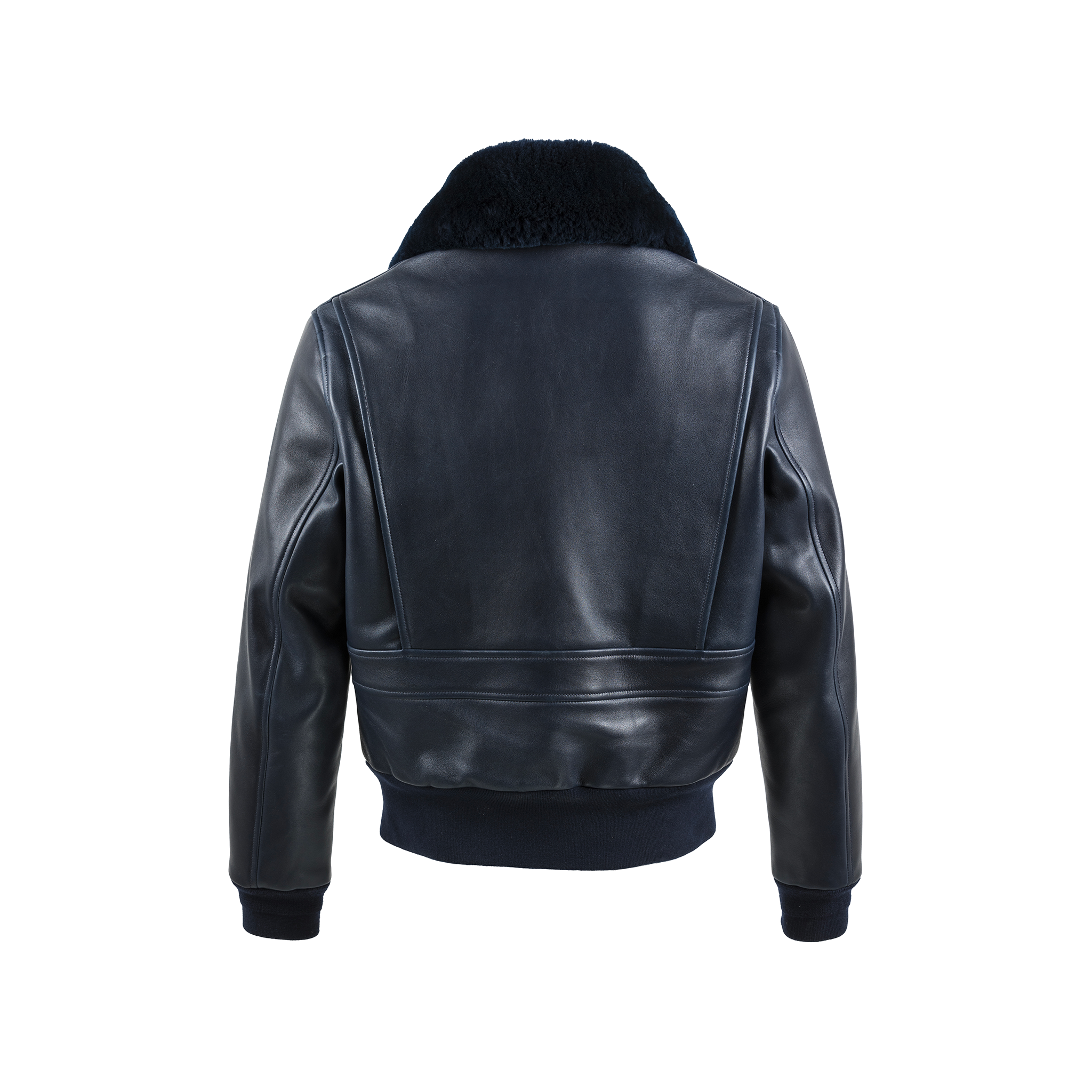 USAAF Hudson Blue - Cuir glacé - Couleur bleu foncé - Bord côte bleu