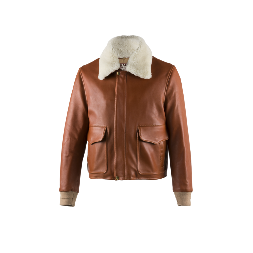 USAAF sans Bord côte - Cuir glacé - Couleur tan