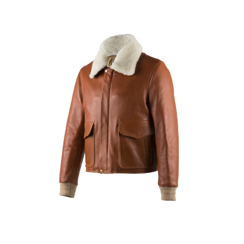 USAAF sans Bord côte - Cuir glacé - Couleur tan