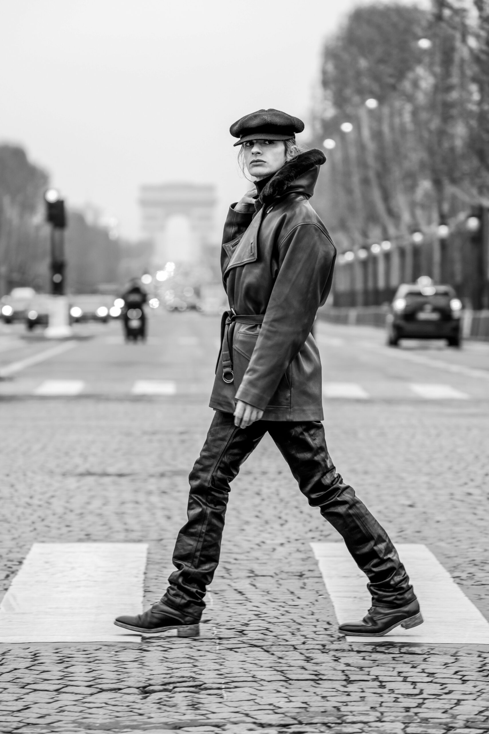 Veste 1914 - Cuir glacé & Casquette Laine