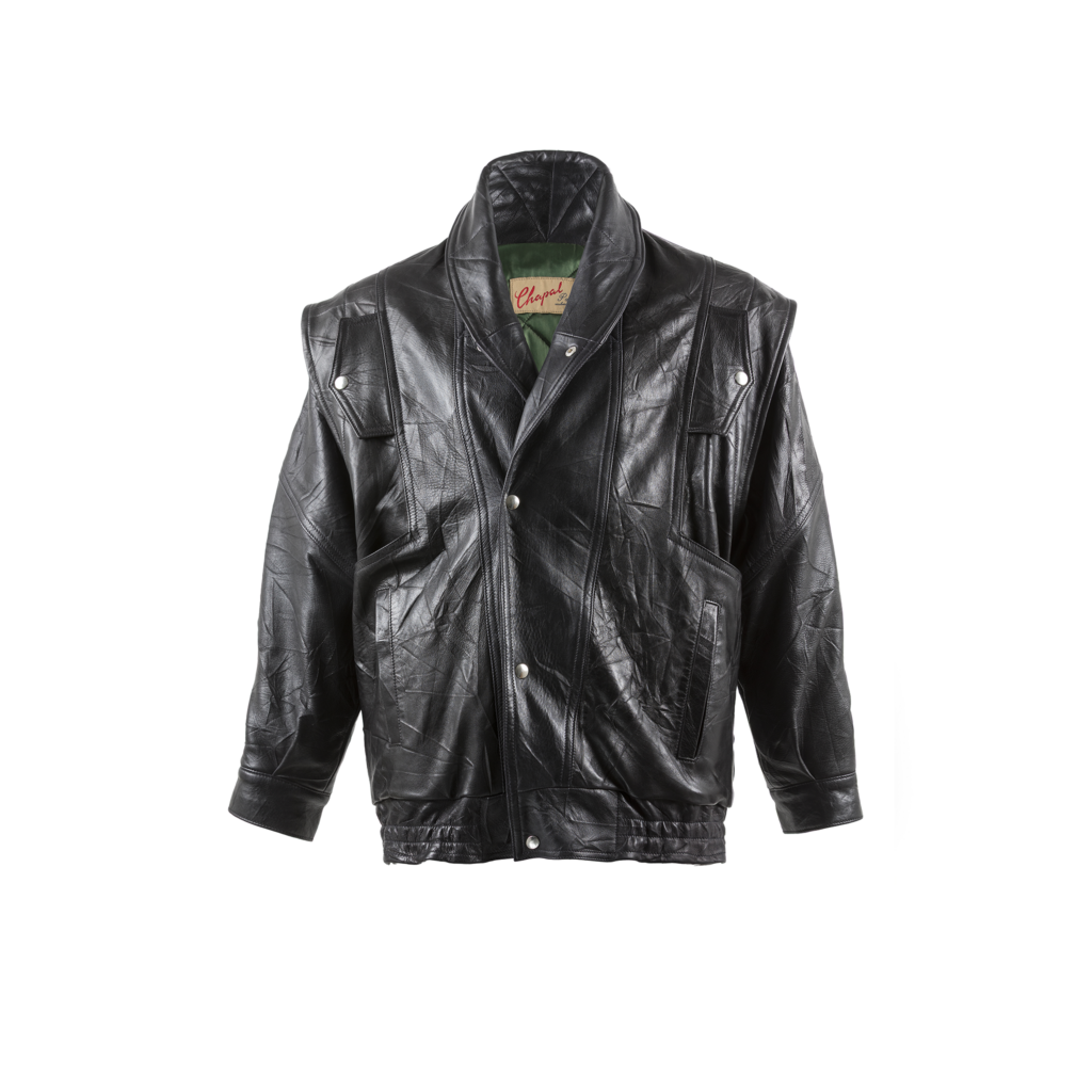 Blouson Bob - Cuir fripé - Couleur noir
