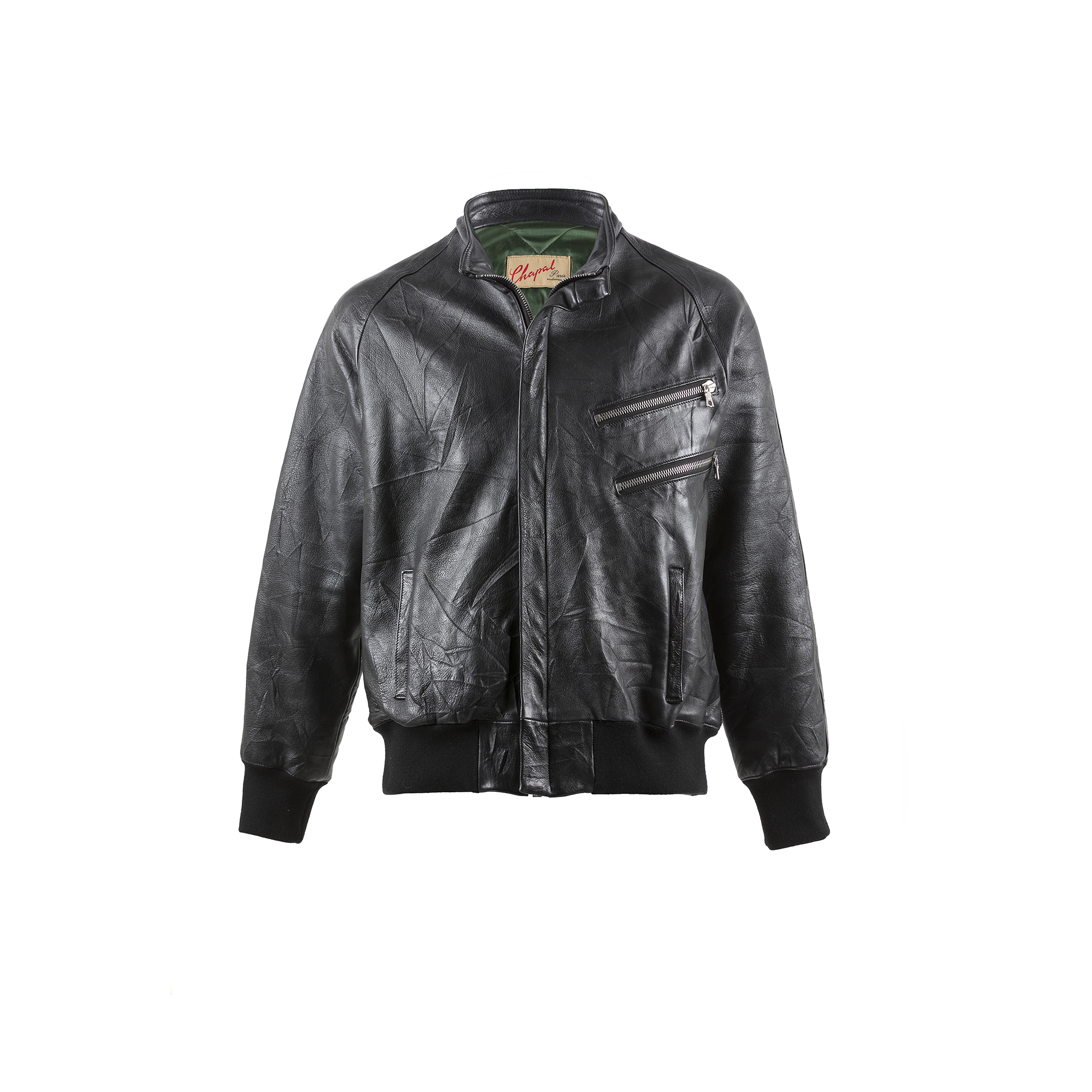 Concorde Jacket - Crinkled leather - Black color