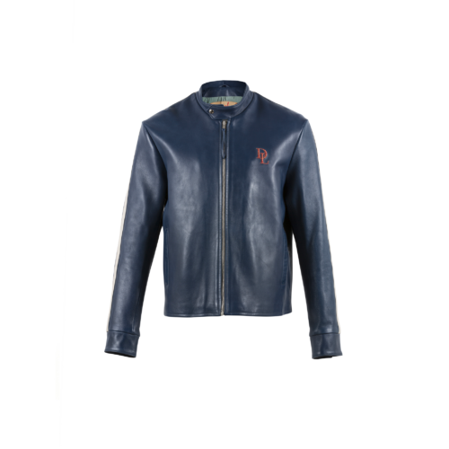 Blouson Anglais - Vintage - Dolph Lundgren - Cuir glacé - Couleur bleu