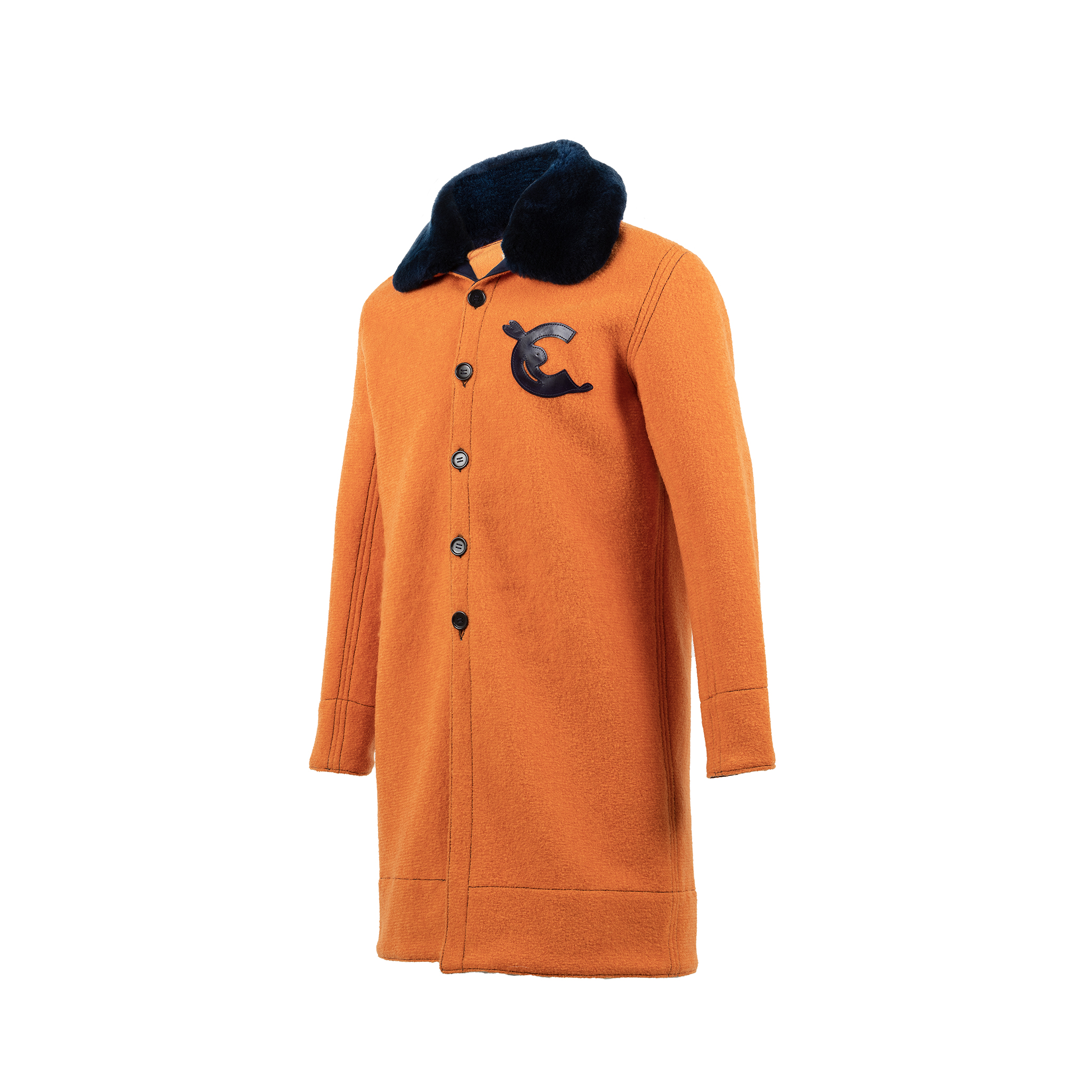 Cardigan 3/4 - Vintage - Merino wool - Orange color