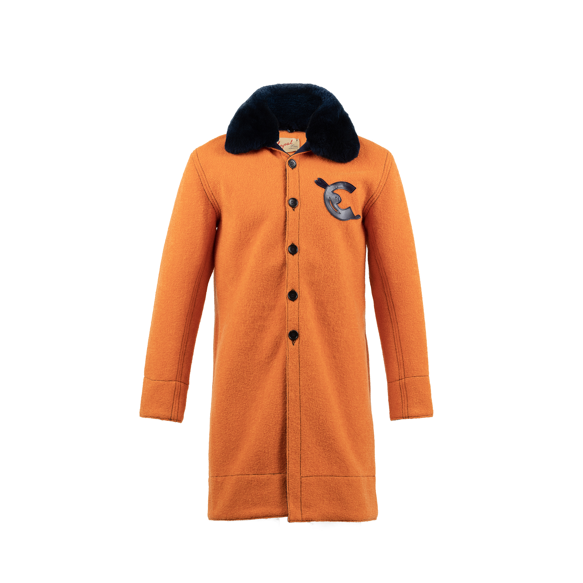 Cardigan 3/4 - Vintage - Merino wool - Orange color