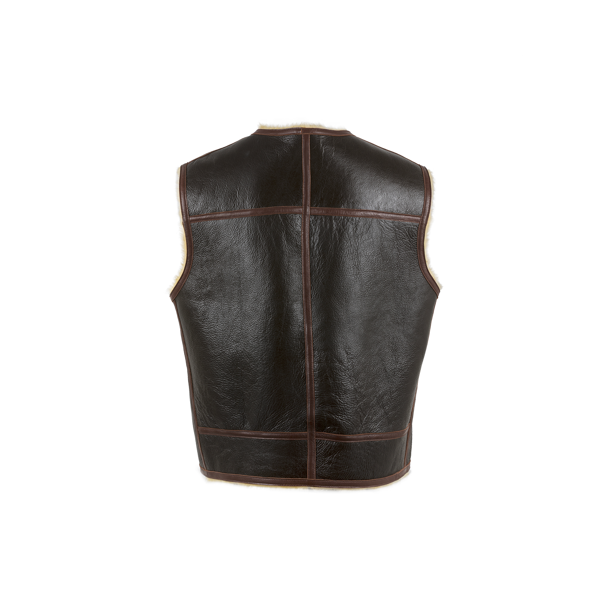 Gilet de Travail - Vintage - Mouton retourné verni - Couleur champagne