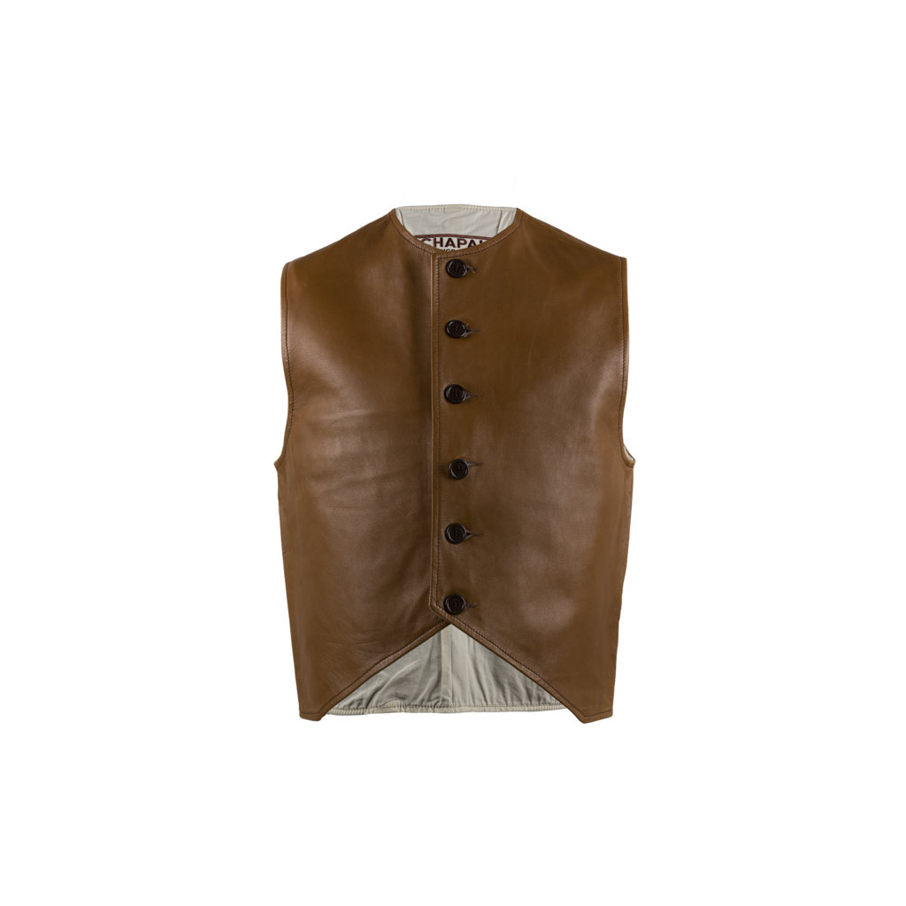 Gilet Nuvolari - Vintage - Cuir glacé - Couleur brun
