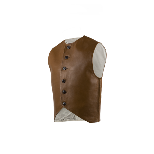 Gilet Nuvolari - Vintage - Cuir glacé - Couleur brun