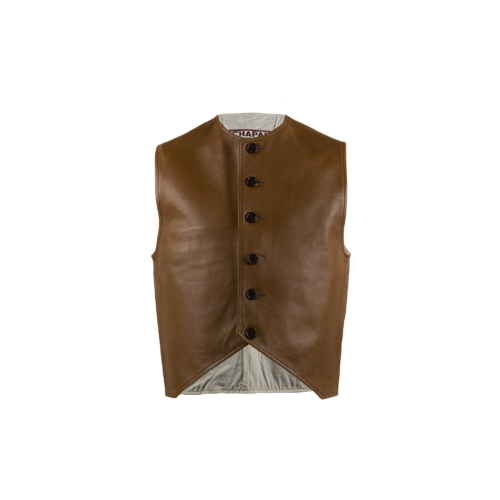 Gilet Nuvolari - Vintage - Cuir glacé - Couleur brun