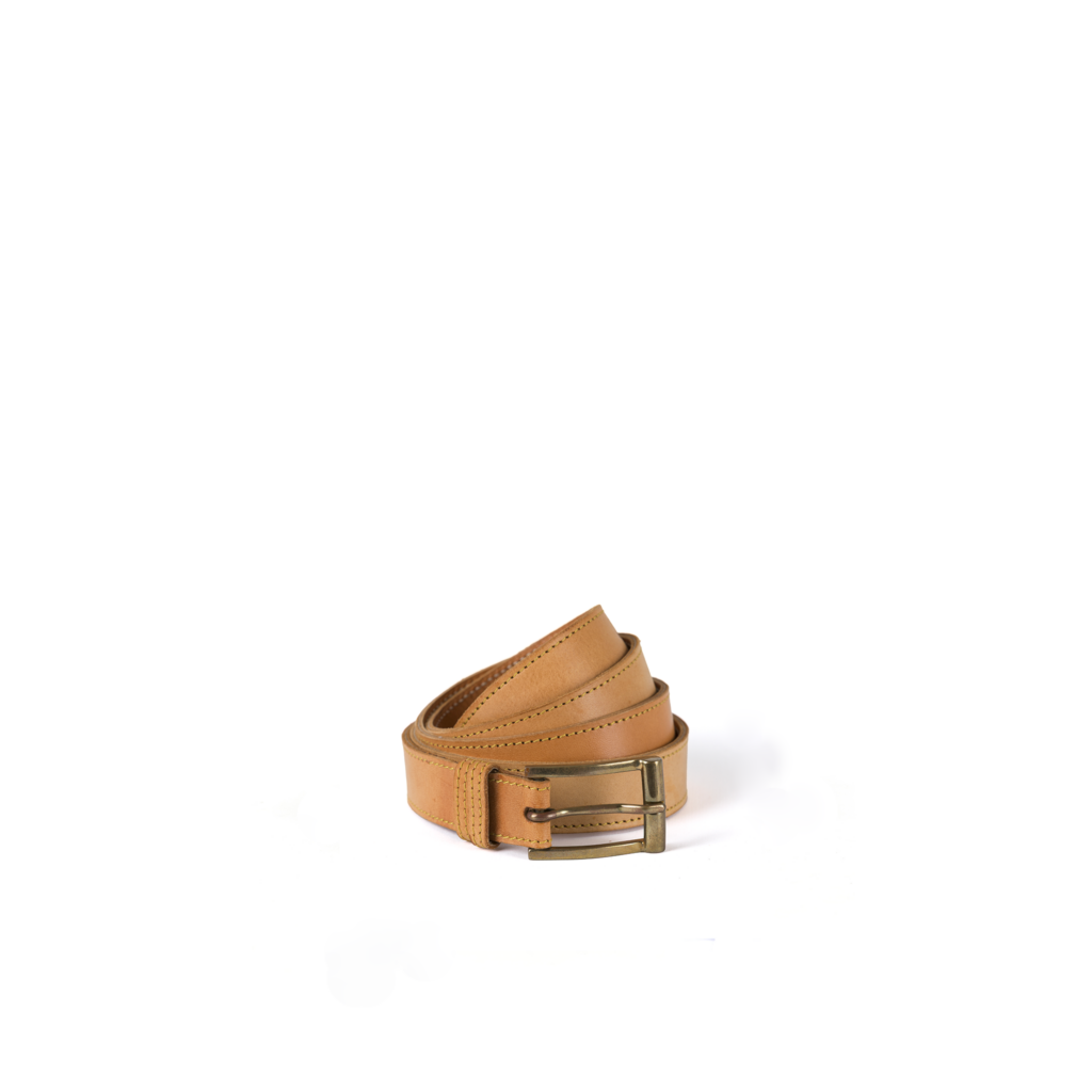 Ceinture Pilote - Vintage - Cuir glacé - Couleur tan