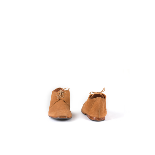 Chaussures de Ville - Vintage - Cuir velours - Couleur orange