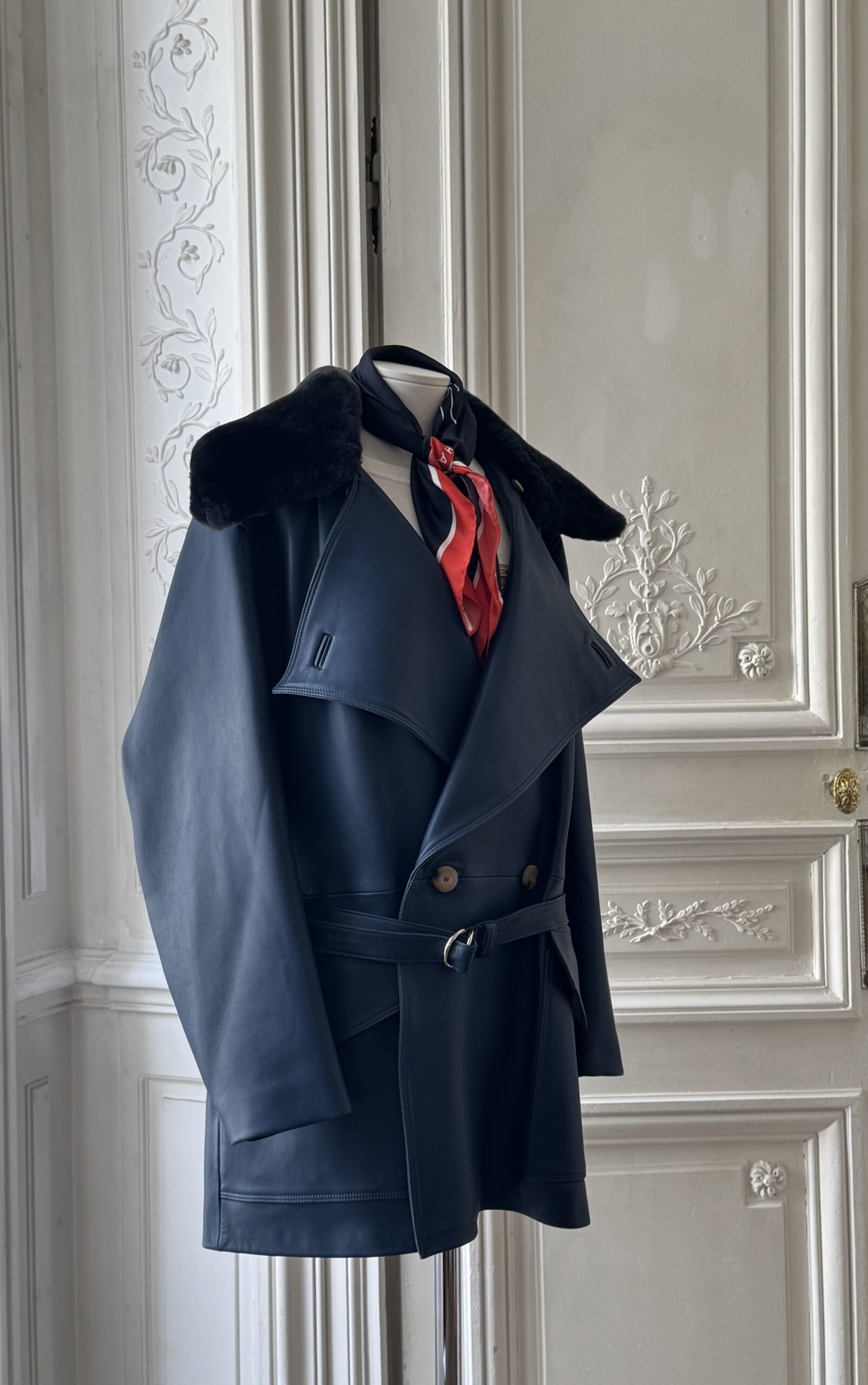 Veste 1914 - Cuir glacé - Couleur bleu