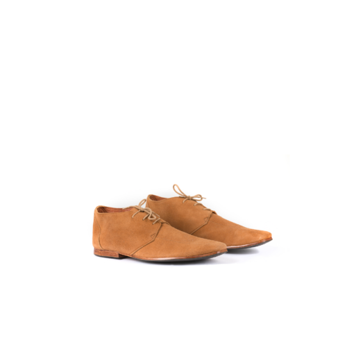 Chaussures de Ville - Vintage - Cuir velours - Couleur orange