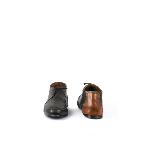 Chaussures de Ville - Vintage - Cuir glacé - Couleurs noir et brun